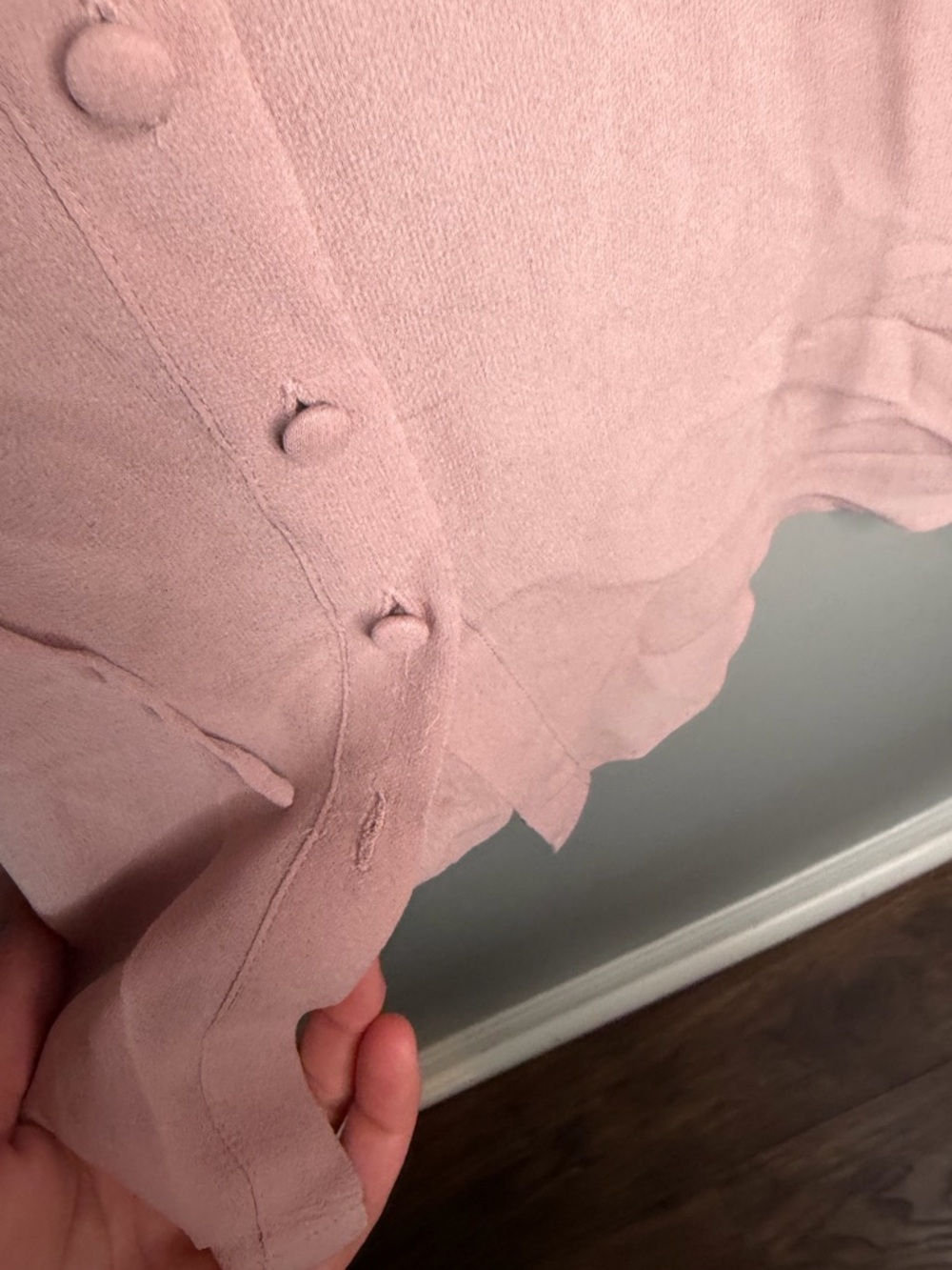 SOLD Project Alabama 100% Silk Dusty Rose Button Tunic - Picture 8 of 10